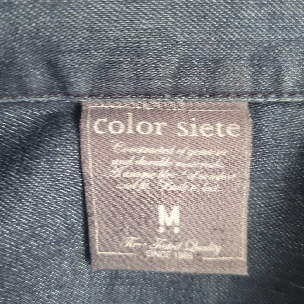 Color Siete Blue Denim Biker Jacket Size Medium Chic Casual - Picture 10 of 12